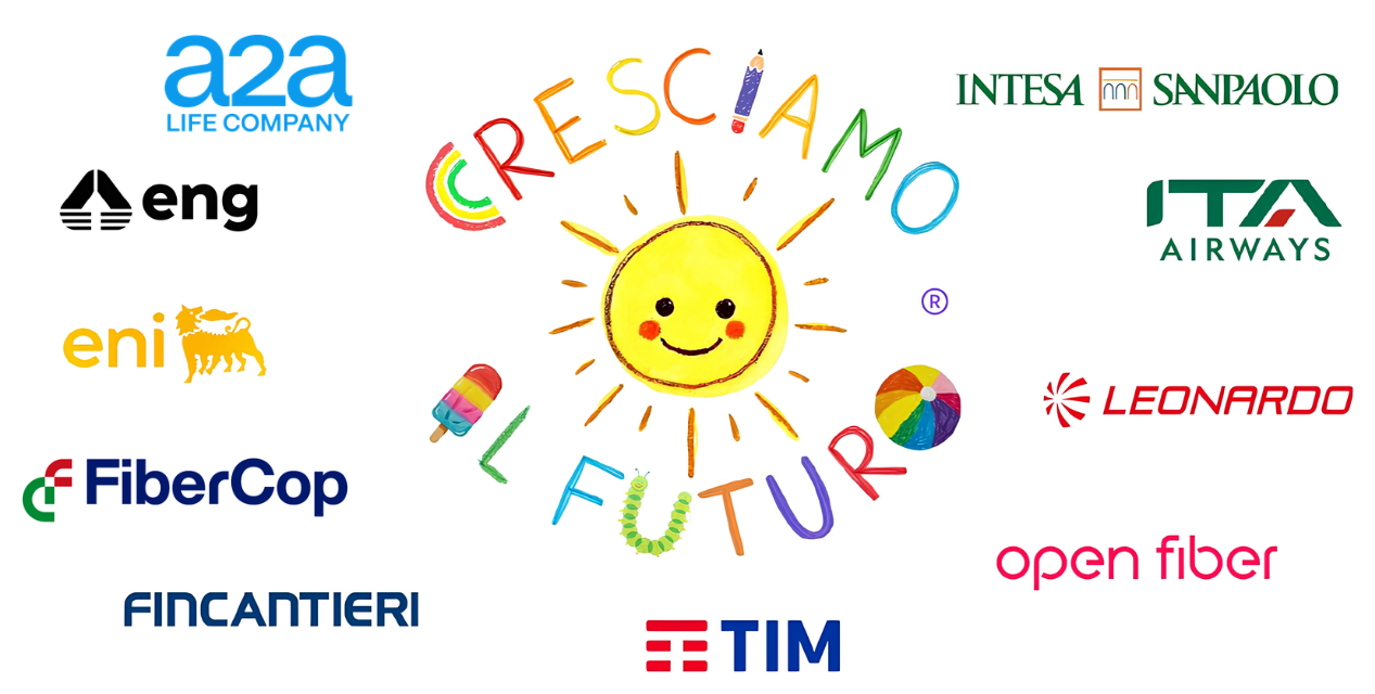 Loghi delle imprese socie: A2A, Engineering, Eni, FiberCop, Fincantieri, Intesa Sanpaolo, ITA Airways, Leonardo, Open Fiber, TIM